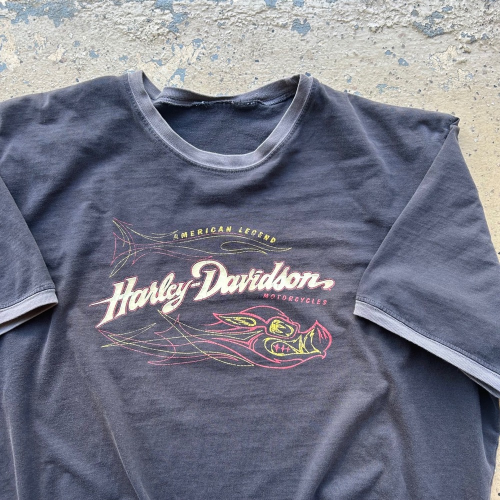 Harley-Davidson American Legend Graphic T-Shirt Vintage Faded Black XXL